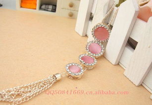 特价促销 韩版猫眼石流苏多层毛衣链，时尚批发优选